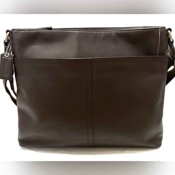 COACH Shoulder/Messenger Bag Dark Brown Suede Leather Women - Picture 7 of 10